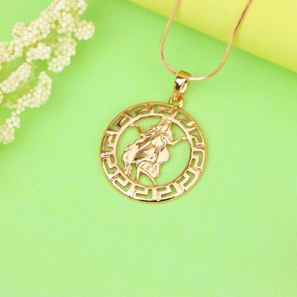 "Virgo Zodiac Pendant in Elegant Rose Gold with Fine Brass Craftwork, XPPT1333 - Picture 12 of 13